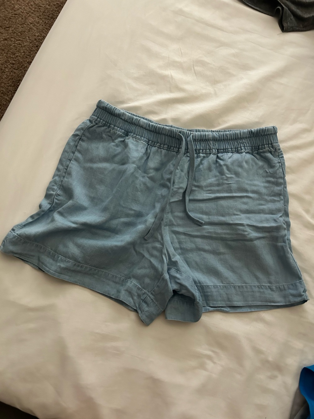 Hilary Radley Light Blue Elastic Waist Shorts
